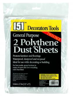 POLYTHENE DUST SHEETS 2pk