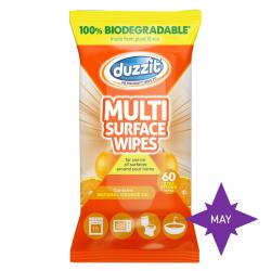DUZZIT BIOD MULTI SURFACE WIPES ORANGE 60pk