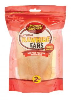 RAWHIDE EARS - NATURAL 2pk