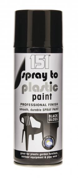 SPRAY TO PLASTIC PAINT BLACK GLOSS 400ML